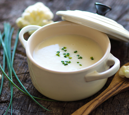 creamy roasted cauliflower soup