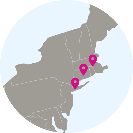 regional map illustrating eligible patient locations