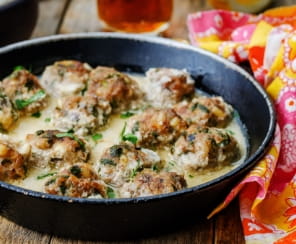 Greek veggie balls with lemon tahini sauce
